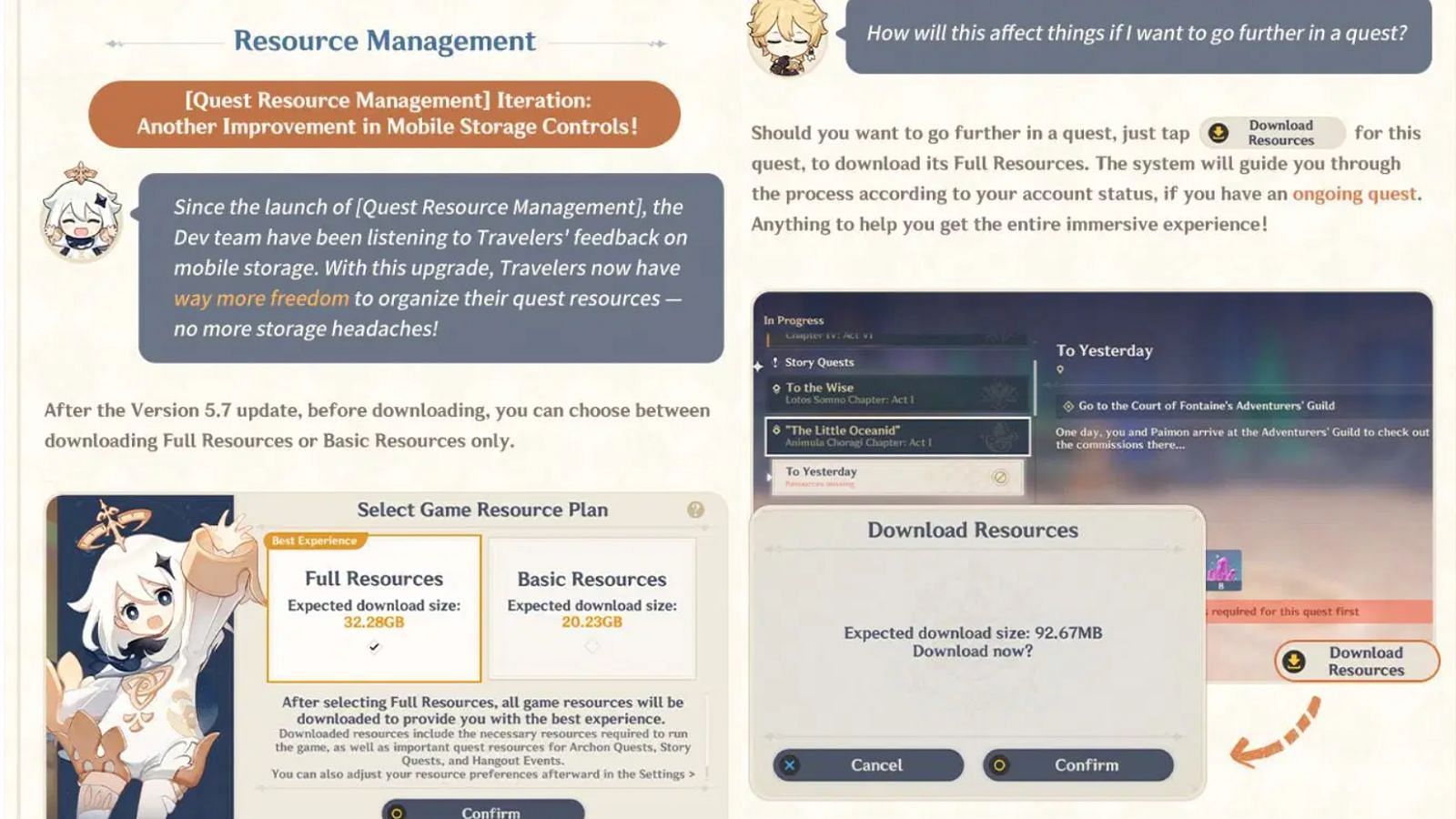 New Quest Resource Management feature for mobile players (Image via HoYoverse)